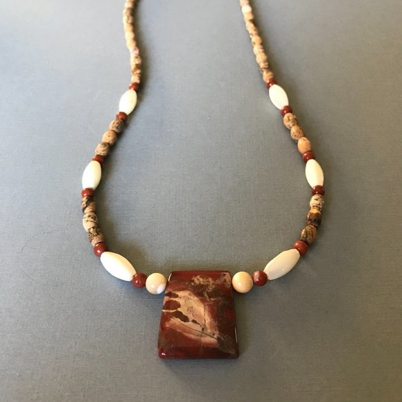 ***NEW*** Apple Jasper Hand Crafted Necklace - Picture 1 of 7